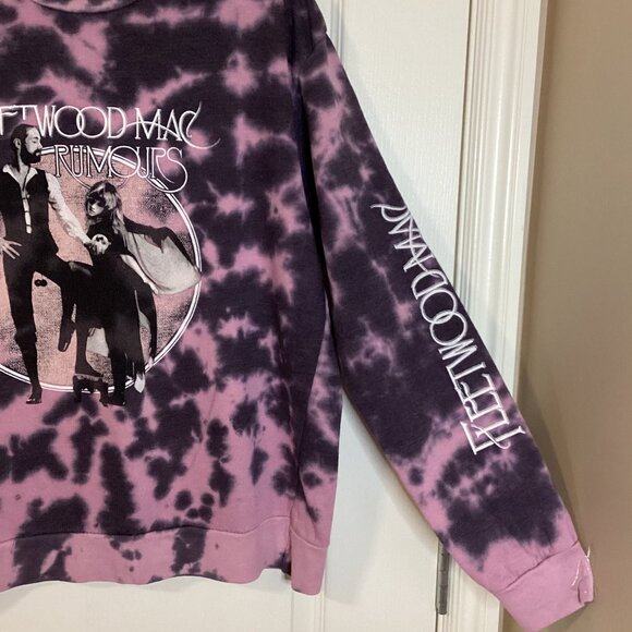 Fleetwood Mac Rumours Women's Purple Tie Dye Sweatshirt Crew Neck Size L - Picture 3 of 7